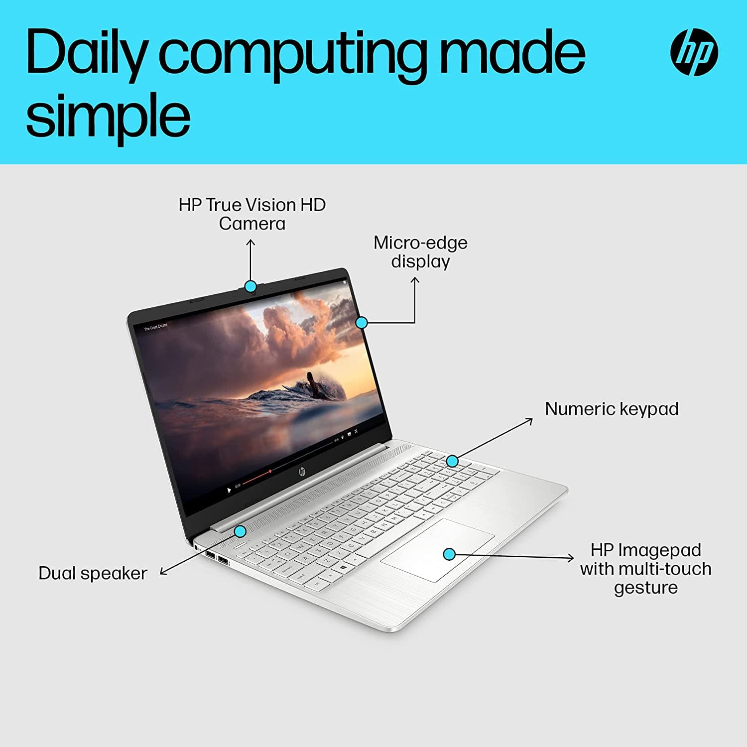 Buy HP,HP Laptop PC 15s-fq2015sa | Intel Core i3-1115G4 Processor | 8GB RAM | 256GB SSD | 15.6 inch Full HD 16:9 display | Microsoft Windows 11 Home OS | Natural Silver - Gadcet.com | UK | London | Scotland | Wales| Ireland | Near Me | Cheap | Pay In 3 | Laptops